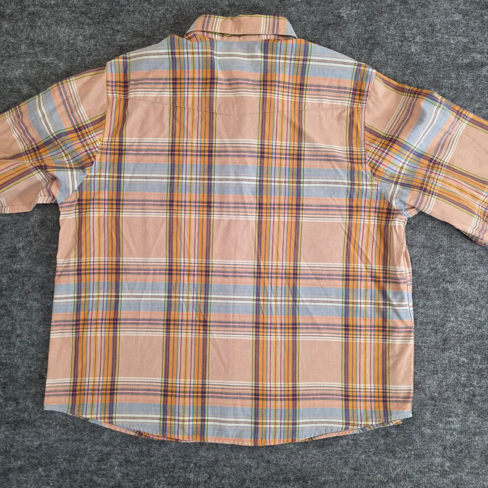 Panhandle Slim Shirt Womens XL‎ Orange Peach Plaid Button Down Western Casual - Picture 4 of 9